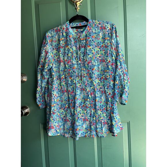 APNY Medium Multicolor Long Sleeve Blouse Size - Picture 1 of 8